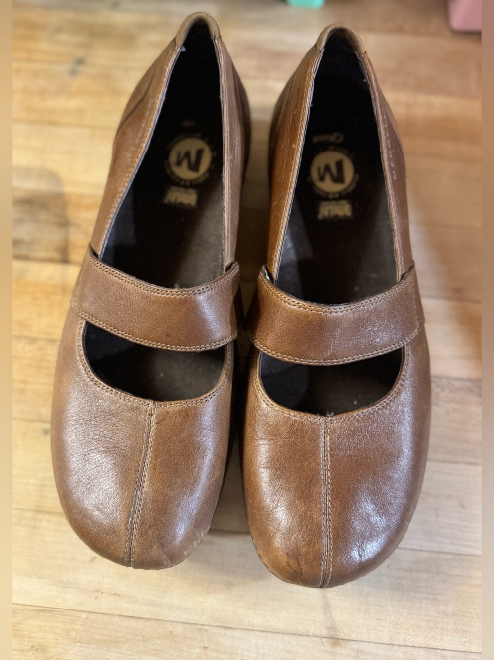 Merrell Brio Brown (Saddle Leather Performance Footwear) Mary Jane Flats (9)